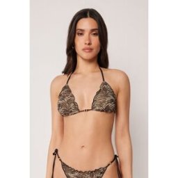 Calzedonia Trojúhelníková podprsenka k plavkám Doll Zebra Žena Hnědá Velikost 3