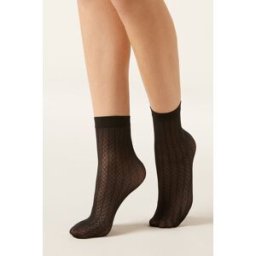 Calzedonia Ponožky se svislým károváním Žena Černá Velikost TU