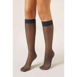 Calzedonia 20denové Podkolenky s Pohodlnou Manžetou Žena Modrá Velikost TU