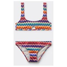 Calzedonia Dívčí Dvoudílné Plavky Vibrant Chevron Dívka Potisk Velikost 8