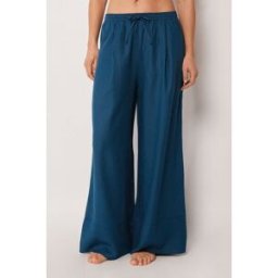 Calzedonia Široké kalhoty ze směsi viskózy a lnu Žena Modrá Velikost M