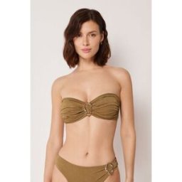 Calzedonia Podprsenka bandeau k plavkám Sophisticated Shine Žena Hnědá Velikost 3