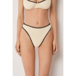 Calzedonia Vysoké brazilky k plavkám Bicolor Embroidery Žena Bílá Velikost M