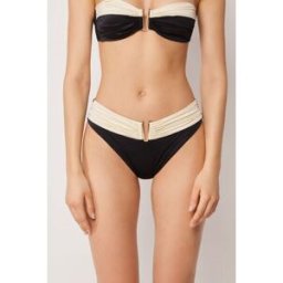 Calzedonia Vysoké Plavkové Kalhotky Elegant Bicolor Žena Černá Velikost M