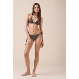 Calzedonia Kalhotky na šňůrky k plavkám Brown Glitter Žena Hnědá Velikost S