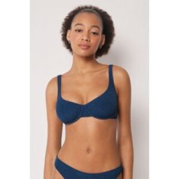Calzedonia Balkonetka k plavkám Crinkle Waves Žena Modrá Velikost 2