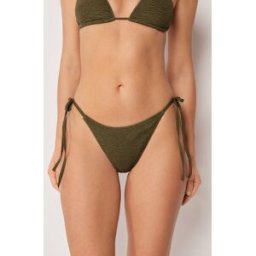 Calzedonia Kalhotky na šňůrky k plavkám Crinkle Waves Žena Zelená Velikost M