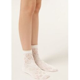 Calzedonia Dívčí děrované ponožky Unisex Přírodní Velikost 33-36