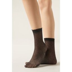 Calzedonia Klasické vzorované ponožky Žena Černá Velikost TU