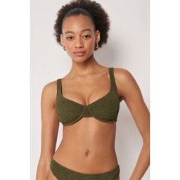 Calzedonia Balkonetka k plavkám Crinkle Waves Žena Zelená Velikost 3