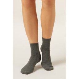 Calzedonia Krátké ponožky se strukturovaným lemem Žena Šedá Velikost 39-41