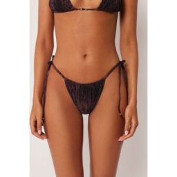 Calzedonia Brazilky na šňůrky k plavkám Dark Animalier Žena Hnědá Velikost S