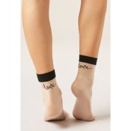 Calzedonia Průsvitné krátké ponožky Love Žena Černá Velikost TU