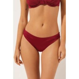 Calzedonia Brazilské kalhotky k bikinám Shiny Satin Žena Červená Velikost S