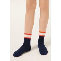 Calzedonia Dětské vzorované ponožky Unisex Modrá Velikost 25-28
