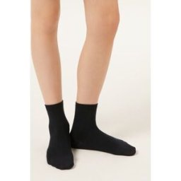 Calzedonia Dětské Krátké Lehké Bavlněné Ponožky Unisex Modrá Velikost 28-30