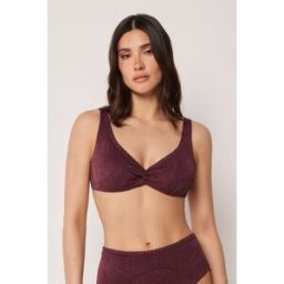 Calzedonia Plavková Balkonetka Precious Jacquard Žena Bordová Velikost 5