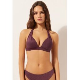 Calzedonia Trojúhelníková Plavková Podprsenka Golden Glow Žena Bordová Velikost 5
