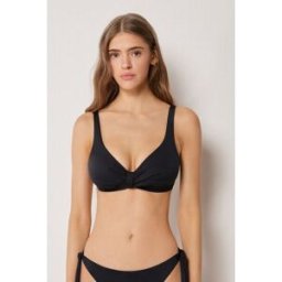 Calzedonia Klasická trojúhelníková podprsenka k plavkám Premium Sculpt Žena Černá Velikost 4