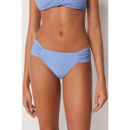 Calzedonia Brazilky s řasením k plavkám Premium Fit Žena Modrá Velikost L