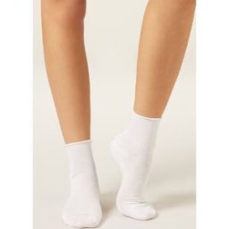 Calzedonia Krátké ponožky s příměsí lnu bez lemu Žena Bílá Velikost 36-38