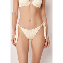 Calzedonia Bikiny kalhotky se stahováním na bocích Shiny Satin Žena Přírodní Velikost L