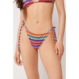 Calzedonia Plavkové Brazilky na Šňůrky Vibrant Chevron Žena Potisk Velikost L