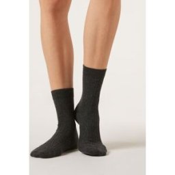 Calzedonia Krátké ponožky s kašmírem Žena Šedá Velikost 36-38