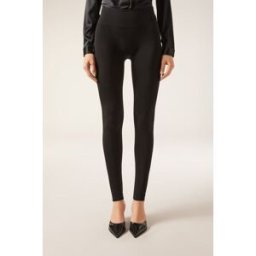 Calzedonia Ultra neprůhledné legíny z mikrovlákna Žena Černá Velikost 3/4