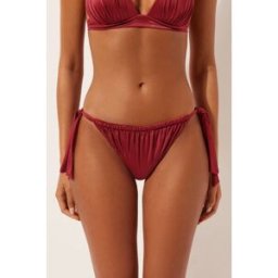 Calzedonia Bikiny kalhotky se stahováním na bocích Shiny Satin Žena Červená Velikost L