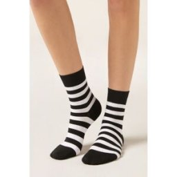 Calzedonia Pruhované ponožky Žena Černá Velikost TU