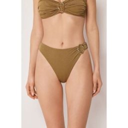 Calzedonia Brazilky s vysokým pasem k plavkám Sophisticated Shine Žena Hnědá Velikost M