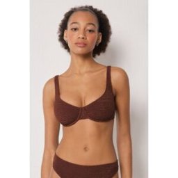 Calzedonia Balkonetka k plavkám Crinkle Waves Žena Hnědá Velikost 4
