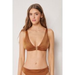 Calzedonia Tílkový top k plavkám Shiny Satin Žena Hnědá Velikost 2