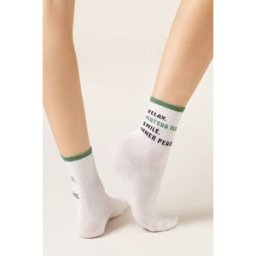Calzedonia Ponožky s nápisy Wellness Žena Bílá Velikost TU