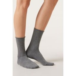 Calzedonia Krátké Ponožky s Kašmírem Žena Šedá Velikost 36-38