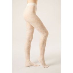 Calzedonia Průsvitné punčocháče s květy Žena Bílá Velikost 1/2