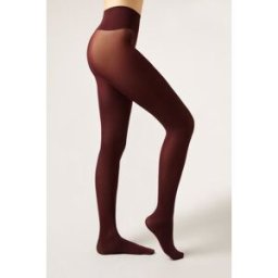 Calzedonia Neprůsvitné punčocháče Matt Invisible 50 denier Žena Bordová Velikost 1/2