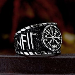 prsten Viking Runes Amulet Vegvisir - SS8-1194R