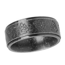 prsten Viking Runes Odin Norse - SS8-R206 black