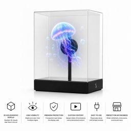 Holografický displej LED s 3D efektem levitujícího obrazu s Wifi (iOS/Android) - 24cm x 20cm