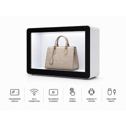 Box reklamní skříňka s průhledným dotykovým LCD displejem s Android systémem - 15,6"