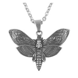 náhrdelník s přívěskem Death Head Skull Butterfly - SS8-599P