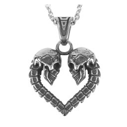 náhrdelník s přívěskem Skull Hollow Heart - SS8-1253P