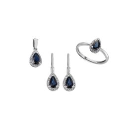 Zlatá souprava se safírem a diamanty Valora 0.260 ct IZBR100AS
