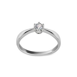 Zásnubní diamantový prsten z bílého zlata Cora, 14K ROYBR114A