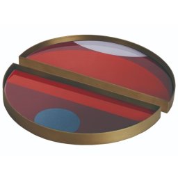 Výprodej Ethnicraft designové podnosy Half Moon Glass Tray - Garnet Curve