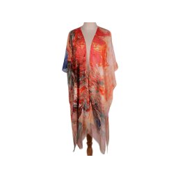 Plážové kimono na plavky, barva 2 červená střední