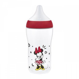 Kojenecká láhev NUK Perfect Match s kontrolou teploty Disney Minnie 260 ml red
