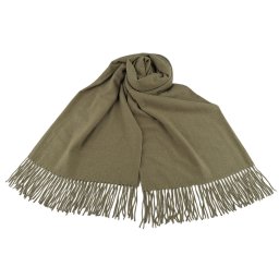 Šála / pléd s třásněmi 65x190 cm, barva 11 zelená khaki